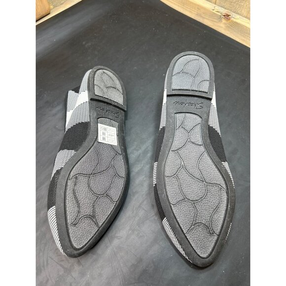 Skechers Womens Stretch Fit Slip-On Flats Black/White Geometric Pattern Size 6.5 - Picture 5 of 6